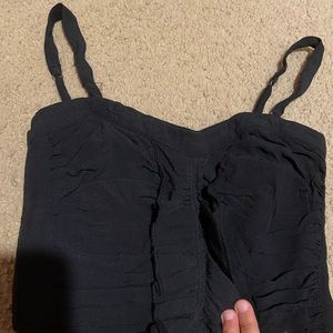 Abercrombie & Fitch black ruffle crop top